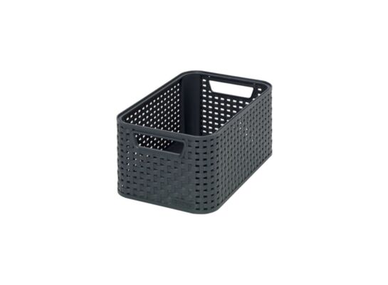 Kosz z pokrywką Rattan Style S 28,5 x 19,4 x 13 cm szary CURVER