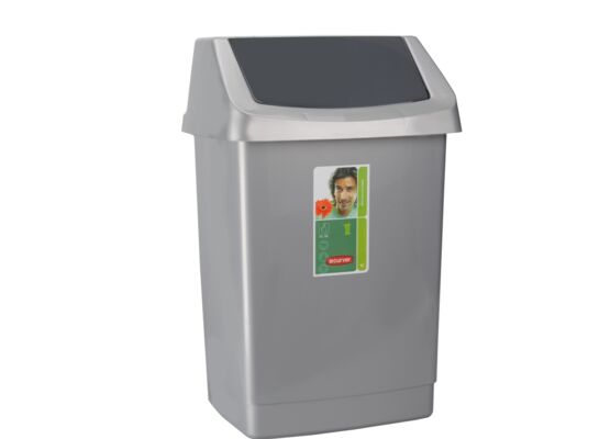 Kosz uchylny Click-it Srebrny/ grafitowy 15L