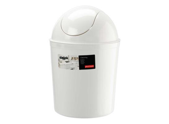 Kosz wahadłowy 5 l plastik biały
