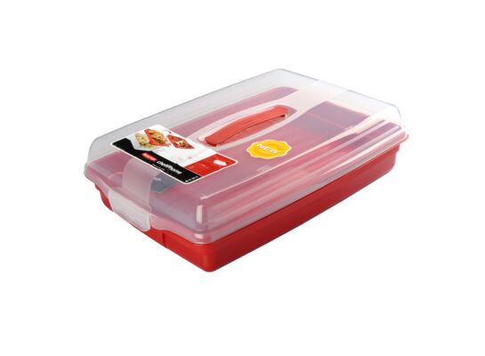 Pojemnik na ciasto duży 29,5 x 45 cm czerwony