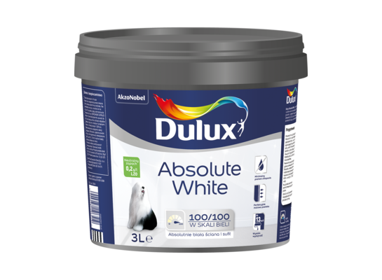 Farba akrylowa absolute white 3 l Dulux