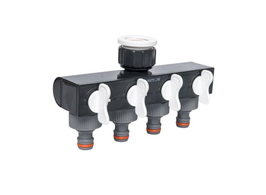 Rozdzielacz 4-drożny z zaworami WHITE LINE