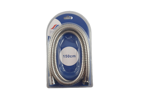 Wąż prysznicowy chromowany, podwójny oplot z końcówką stożkową 150 cm WADEP