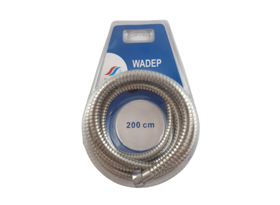 Wąż prysznicowy chromowany, podwójny oplot z końcówką stożkową 200 cm WADEP