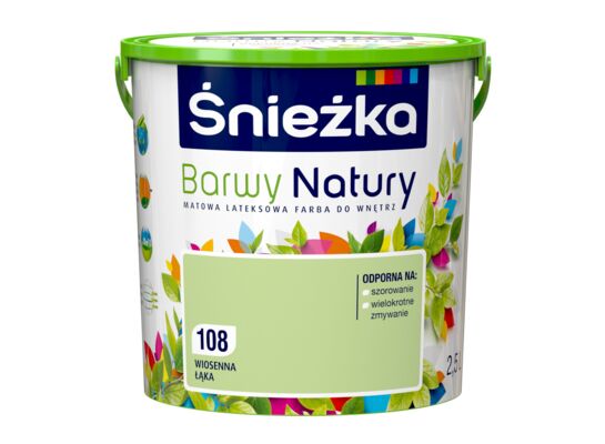 Farba lateksowa Barwy Natury wiosenna łąka 108 2,5 l Śnieżka