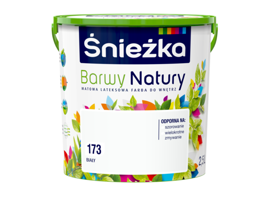 Farba lateksowa Barwy Natury biały 173 2,5 l Śnieżka