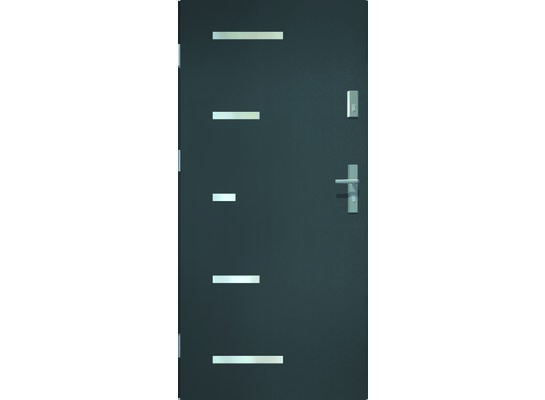 Drzwi zewnętrzne P55 SPARTA pełne antracyt 90L