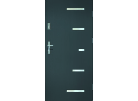 Drzwi zewnętrzne P55 SPARTA pełne antracyt 90P