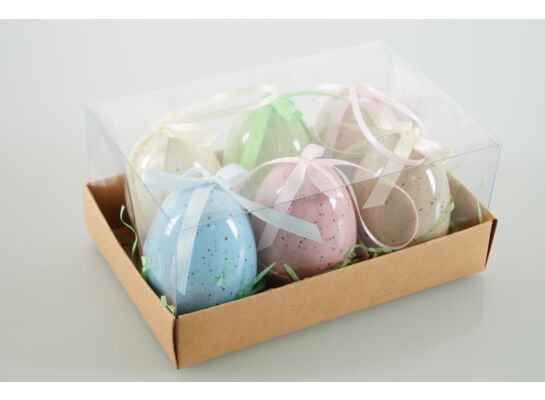 Zawieszki styropianowe jajko 7,5 cm 6 sztuk różne kolory