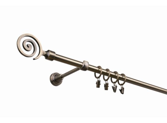 Karnisz 16 mm galwanika pojedynczy 240 cm Tornado złoty antyk