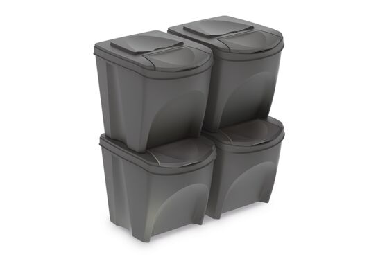 Kosz na śmieci SET4 - kamienny szary