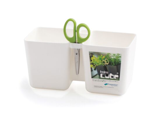 Doniczka Twins cube - BIAŁY
