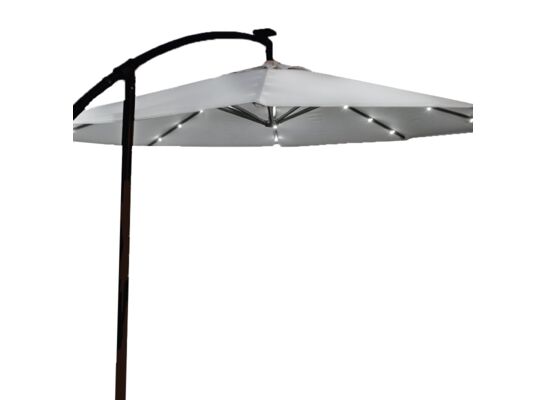 Parasol stalowy ze stelażem bocznym i oświetleniem ecru