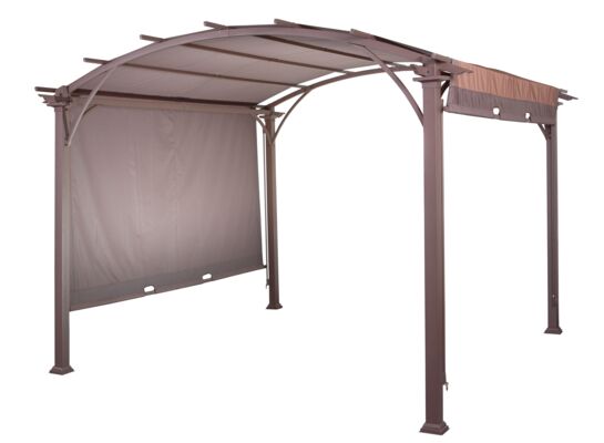 Pawilon stalowy z przesuwanym dachem i ścianą