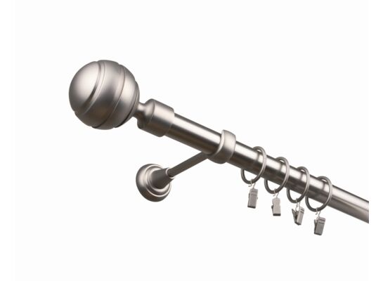 Karnisz pojedynczy 25 mm chrom mat I 240 cm żabka paola