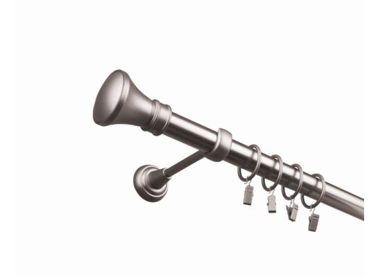 Karnisz pojedynczy 25 mm chrom mat I 300 cm Luxor żabka