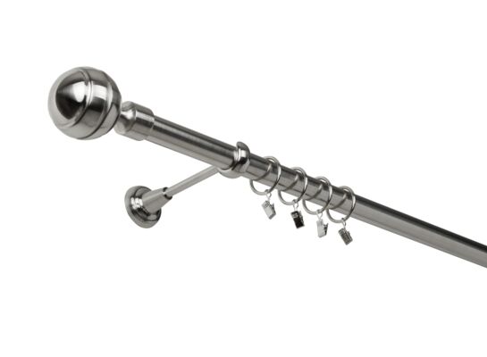 Karnisz pojedynczy 25 mm efekt stali I 240 cm żabka paola