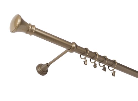 Karnisz pojedynczy 25 mm złoty antyk 200 cm Luxor żabka