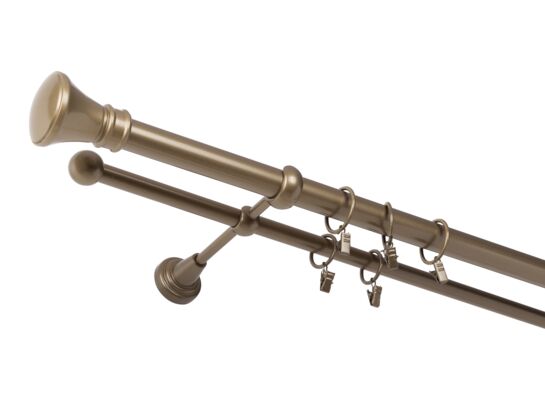 Karnisz podwójny 25/16 mm złoty antyk 160 cm Luxor żabka