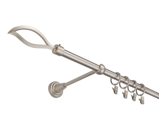 Karnisz pojedynczy 16 mm srebro mat I 160 cm Płomyk żabka