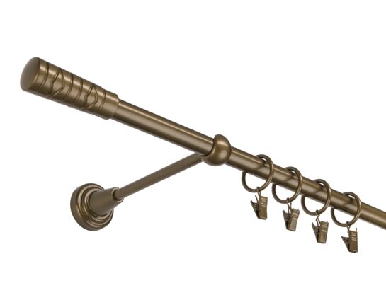 Karnisz pojedynczy 16 mm złoty antyk I 240 cm żabka picasso