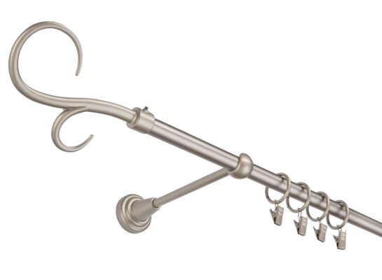 Karnisz pojedynczy 16 mm I srebro mat 160 cm Gracja żabki