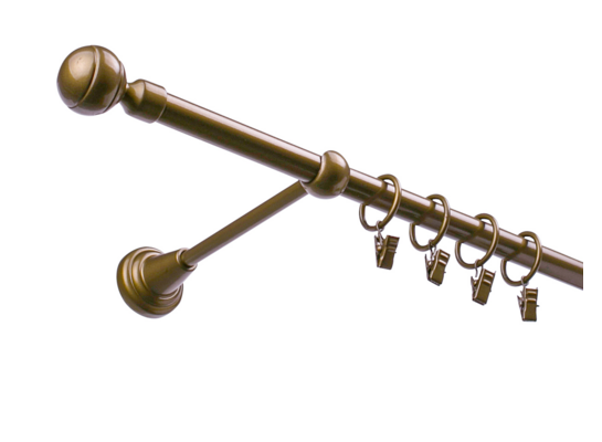 Karnisz pojedynczy 16 mm I złoty antyk 160 cm żabki paola