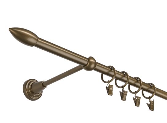 Karnisz pojedynczy 16 mm I złoty antyk 200 cm Peskara żabki