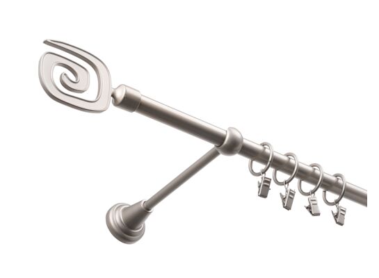 Karnisz pojedynczy 16 mm I srebro mat 240 cm Labiryn żabki