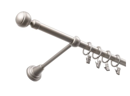 Karnisz pojedynczy 16 mm I srebro mat 240 cm żabki paola