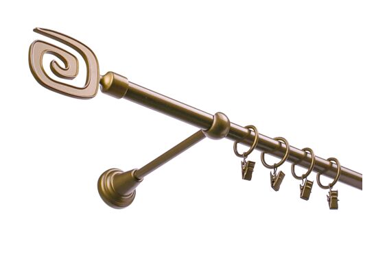 Karnisz pojedynczy 16 mm I złoty antyk 240 cm Labiryn żabki