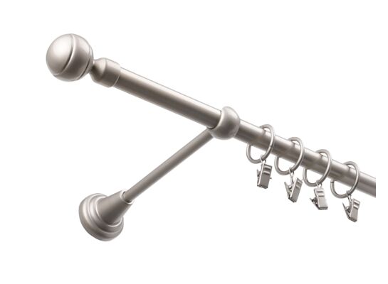 Karnisz pojedynczy 16 mm I srebro mat 300 cm żabki paola