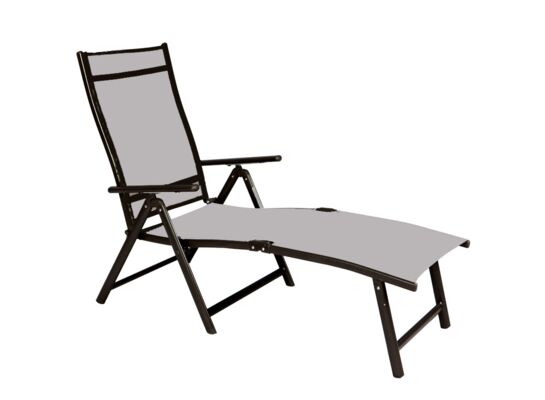Leżanka aluminiowa 7-pozycyjna szara