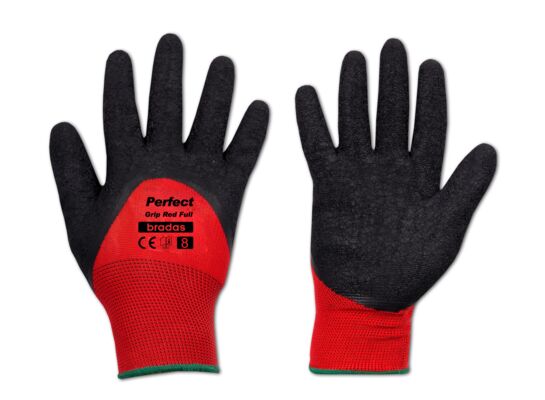 Rękawice ochronne PERFECT GRIP RED FULL lateks rozmiar 8