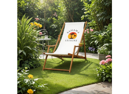 Leżak drewniany z podłokietnikiem Bahama biały
