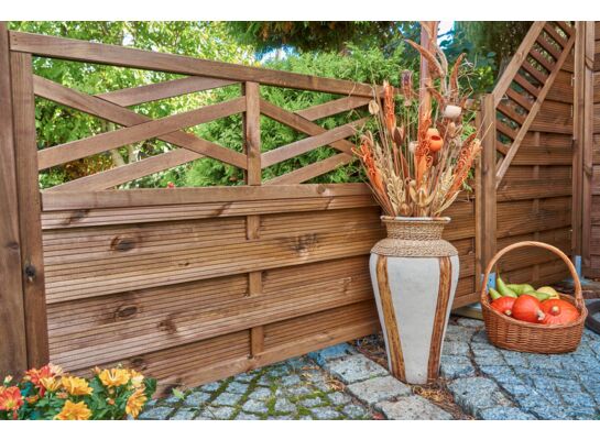 Płot ażurowy Zefir prosty 180 x 90 cm brąz