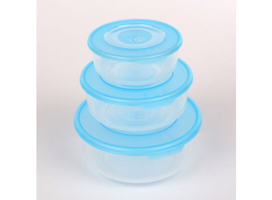 Komplet 3 pojemników okrągłych Family Food 1,7+1+0,5 l