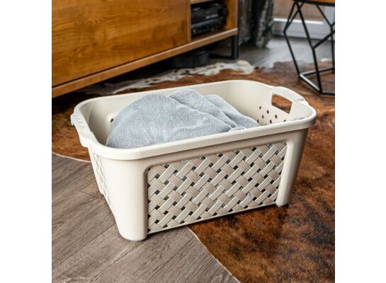 Kosz prostokątny Arianna 58 x 38,2 x 26 cm 35l kol. Krem