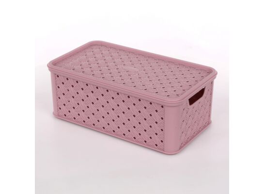 Koszyk średni Arianna pastel 29 x 16,6 x 11,2 cm z pokrywą lila