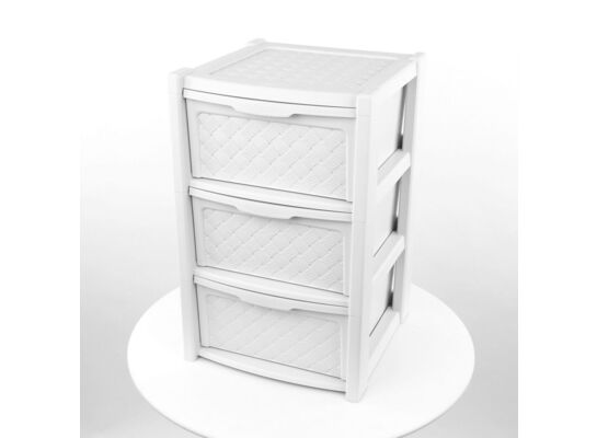 Regał Arianna 3 szuflady 63,5 x 38,5 x 39 cm biały