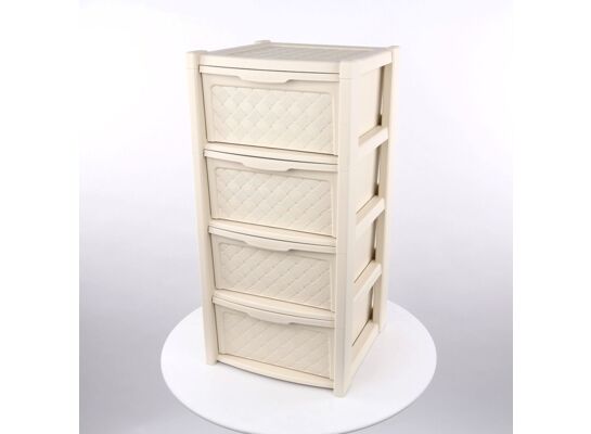 Regał Arianna 4 szuflady 82,5 x 38,5 x 39 cm krem