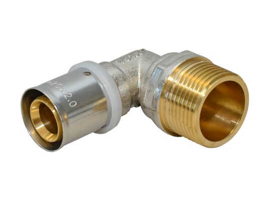 Kolano pex zaprasowywane 1/2" x 16 gwint zewnętrzny