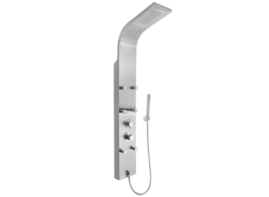 Panel natryskowy z hydromasażem i kaskadą Mauritius Exe Invena chrom