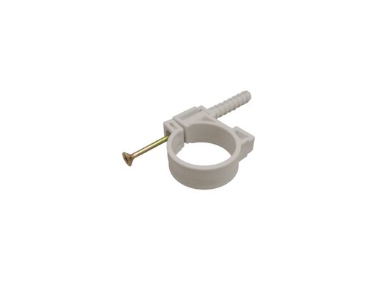 Uchwyt plastikowy beżowy do rur PP 13 - 15 mm