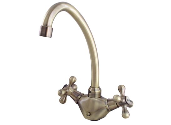 Bateria zlewozmywakowa LUXOR 02 mosiądz antyczny Loge 