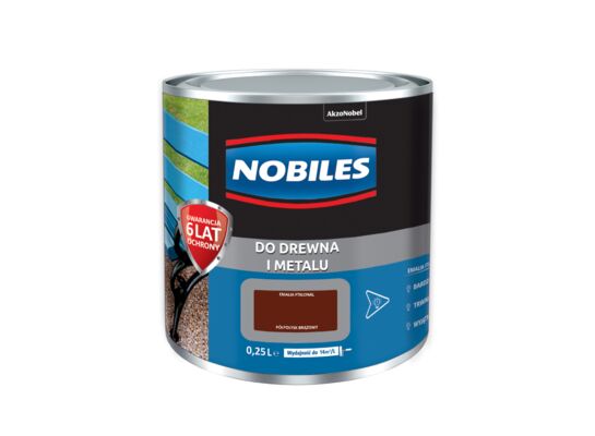Farba ftalowa do drewna i metalu Ftalonal Brązowy 0,25 l Nobiles