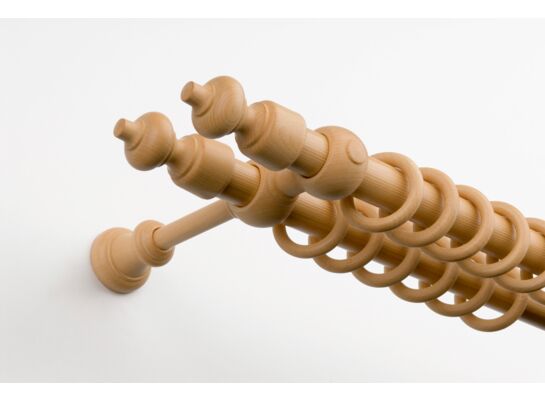 Karnisz Hermes podwójny kółko drewniane 350 buk