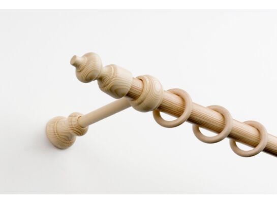 Karnisz Hermes pojedynczy kółko drewniane 150 cm sosna