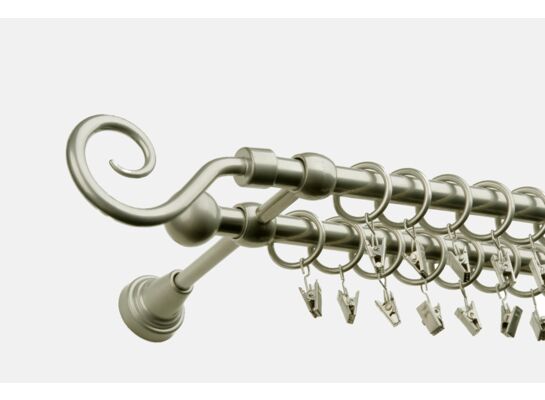 Karnisz podwójny Motyw Kuty 180 cm satyna hak