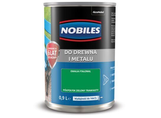 Farba ftalowa do drewna i metalu Ftalonal Zielony Trawiasty 0,9 l Nobiles
